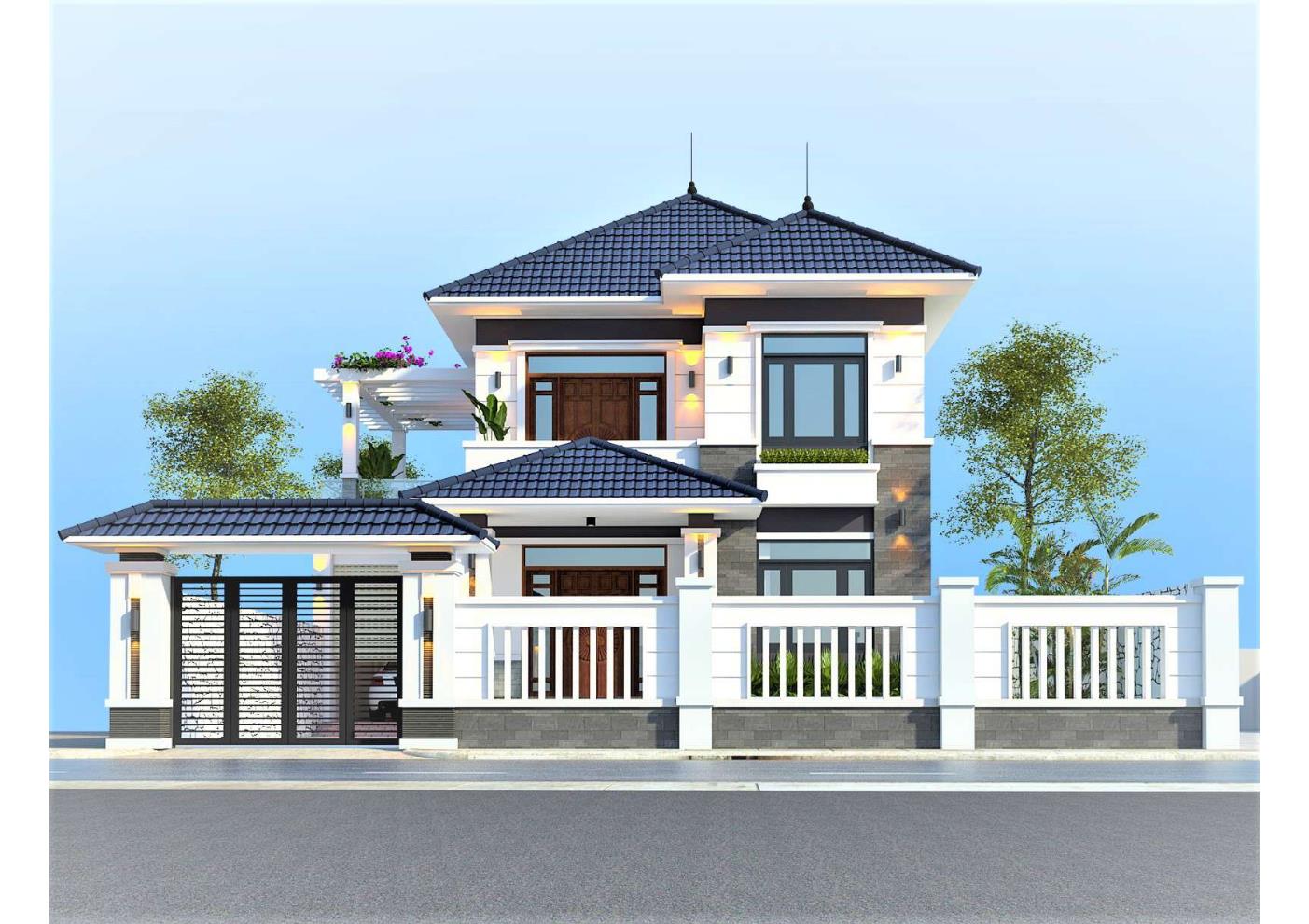 Nhà Vườn Mái Nhật 2 Tầng